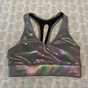 S Alma Zen Silver Iridescent Sports Bra